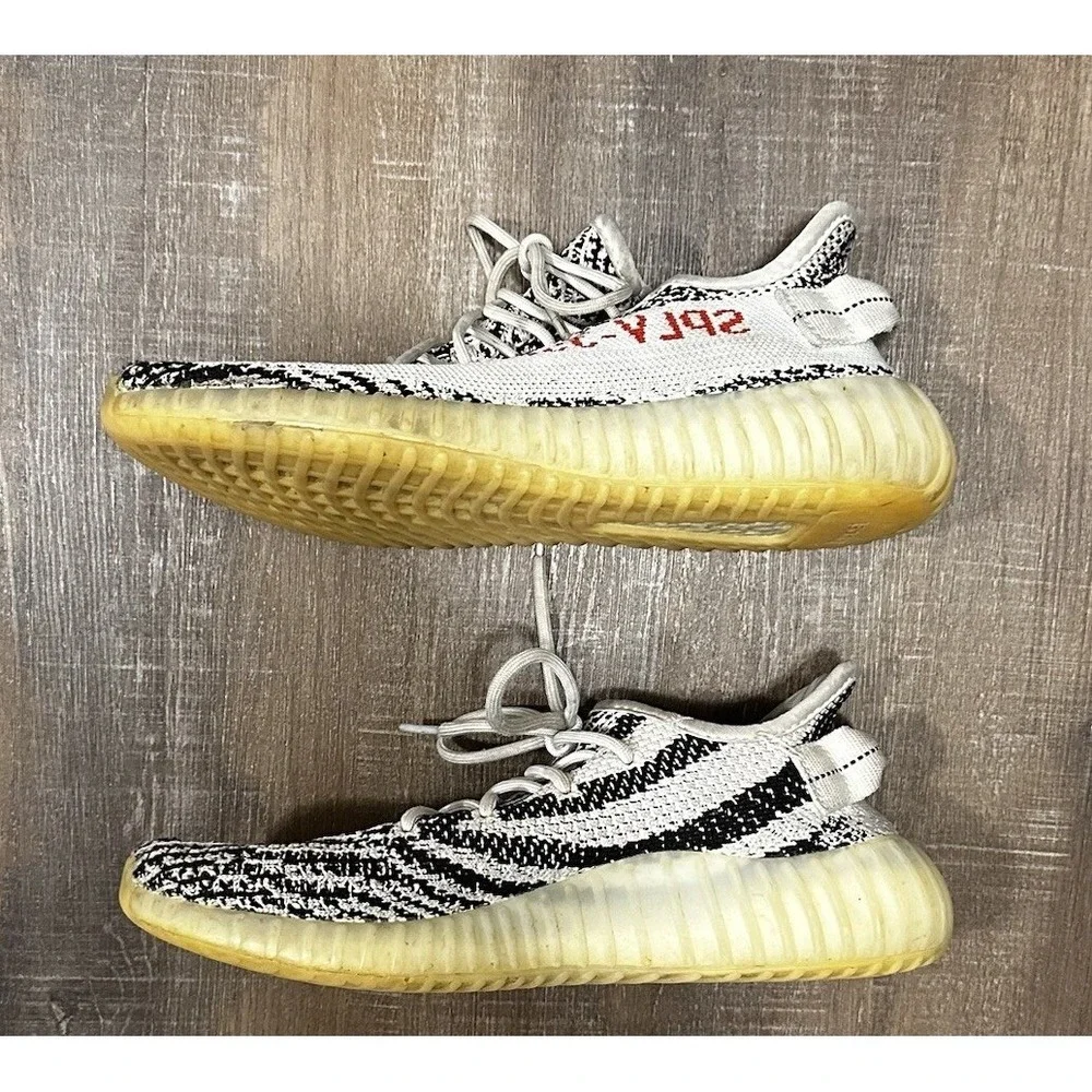 Adidas Yeezy Boost 350 V2 Zebra White Black Red CP9654 Mens Size 7